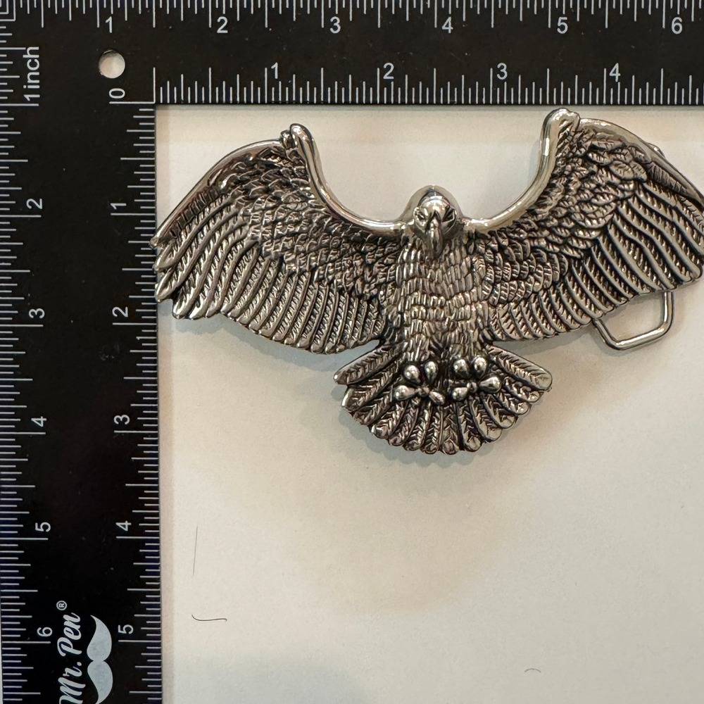 Vintage Classico Italia Eagle Belt Buckle‎ Silver Tone A136 Western Biker